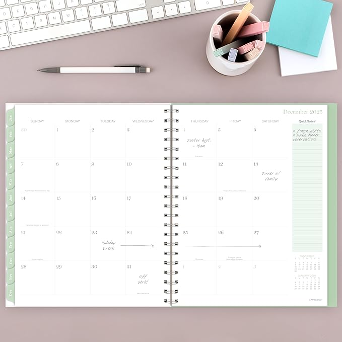 Cambridge 2025 Planner, Weekly & Monthly, 8-1/2" x 11", Large, Ombre (1731-905-25)