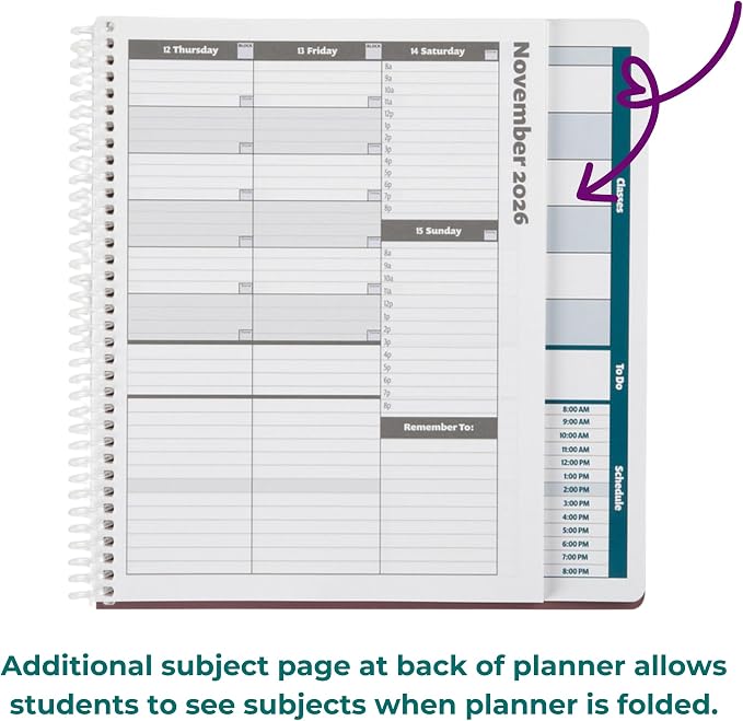 Order Out Of Chaos Academic Planner 2026-2027 Daily Weekly and Monthly Calendar, School Agenda Book, July 2026-June 2027 planner 8.5x8.25 Homework Organizer (Dusty Rose)