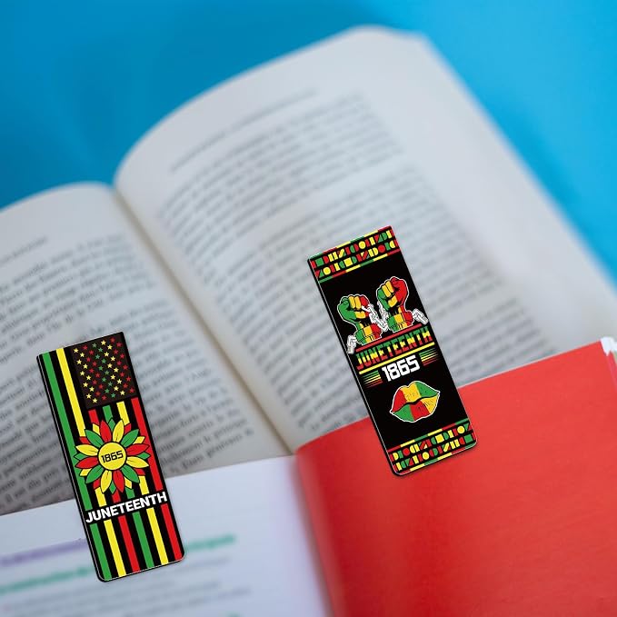 Resurhang 72 Pcs Juneteenth Magnetic Bookmarks Bulk, 1865 Freedom Day Page Clips, African American Black Pride Party Favors Giveaways for Church School Office Event Supplies