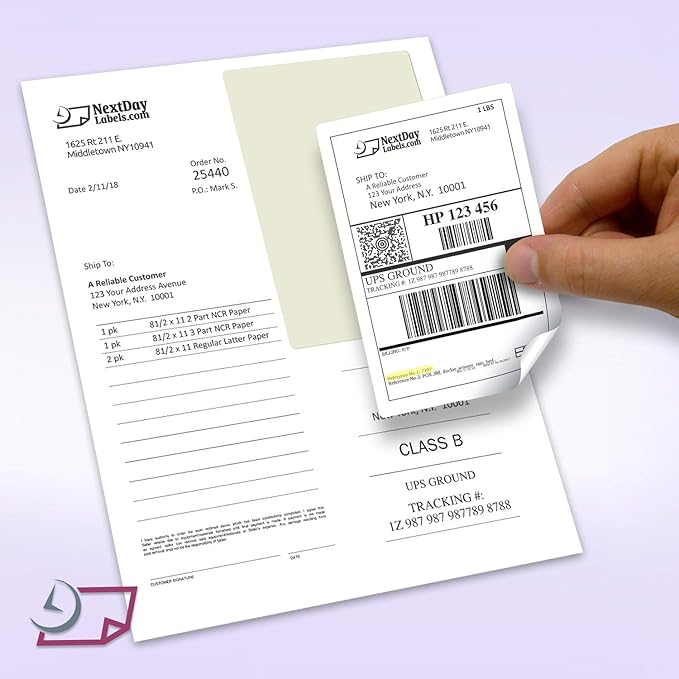 Next Day Labels - Integrated Label Laser Form with Label Combination (4x6 | Top Right | 250 Pack)