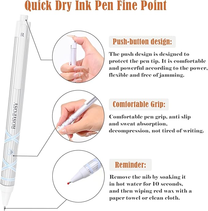 BAYTORY 8Pcs Gel Pens, Aesthetic Pens, Fine Point 0.5 mm Pen for Journaling, Retractable Quick Dry Black Ink, Smooth Writing for Office School Supplies (Blue Series)
