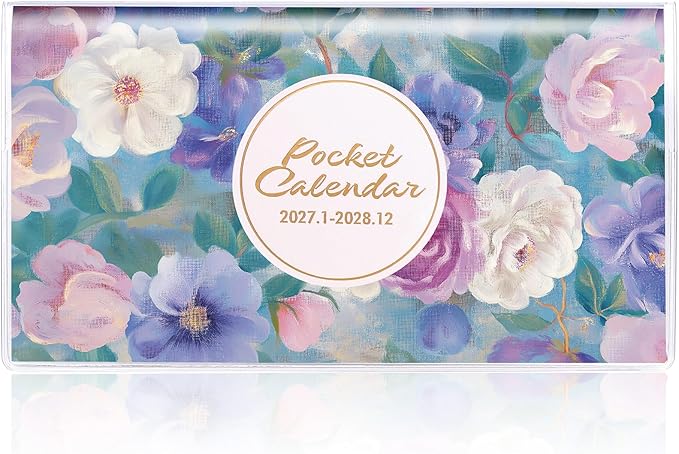 Pocket Calendar 2027-2028 for Purse, Small Pocket Planner 2027-2028 for Purse 3.5×6.5In, 24 Month Organizer from Jan 2027- Dec 2028 Mini Planner with Pvc Cover for Organizing & Planning