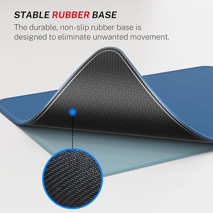 MROCO Essential Office & Gaming Mouse Pad, 8.5 x 11 Inch, Navy Blue | Anti-Fray Stitched Edges, Functional Pattern Design, Non-Slip Rubber Base, Water and Stain Resistance