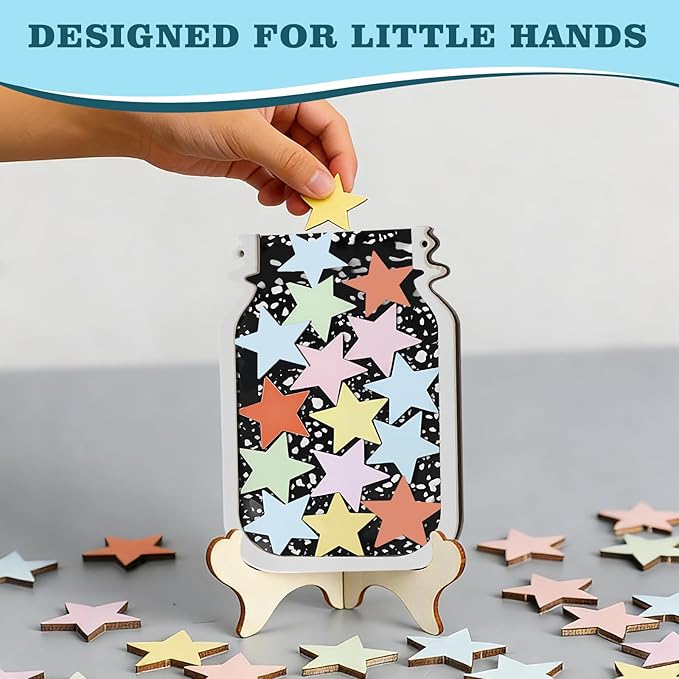 Tinlade Magnetic Reward Jar Composition Notebook Theme Star Jar Reward System Classroom Board Incentive Supplies with Stars Home Chore Chart Good Behavior Management Tools Back to School Must Haves