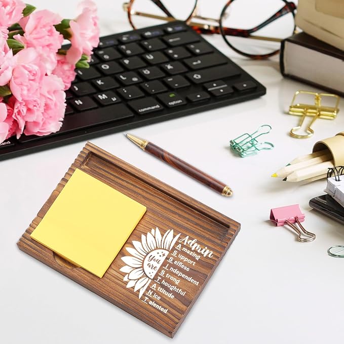 Administrative Assistant Sticky Note Holder, Thank You Appreciation Gifts for Admin Assistants, Employee Recognition Office Desk Organizer TZP112