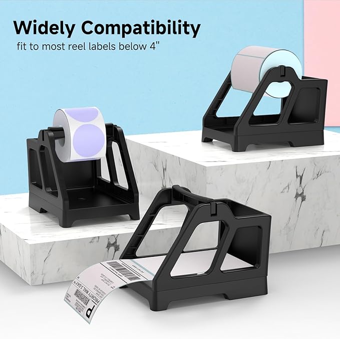 VOTTAN Sticker Label Holder, Easy to Assemble Thermal Label Holder for Rolls and Fan-Fold Labels 4X6‘’