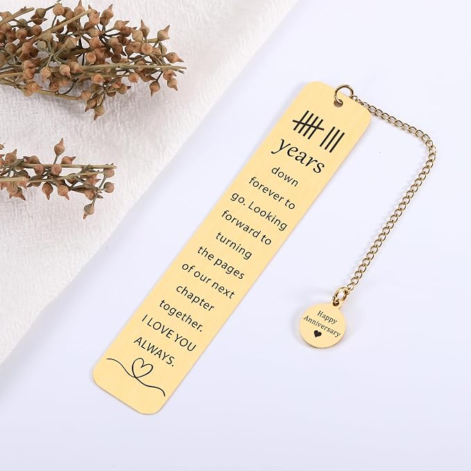 Bronze for 8th Wedding Anniversary - Bookmarks, GIFS for Her & Him Valentine Bookmarks for Couple Husband Wife Parents