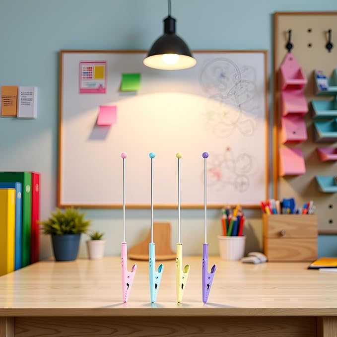 4Pcs Multicolour Stochastic Metal Wire Alligator Clip Metal Note Clip Long-Tailed Alligator Clamp Photo Holder Clip for Card, 14.1 * 1.2cm Memo Holders Desk Accessories and Workspace Organizers