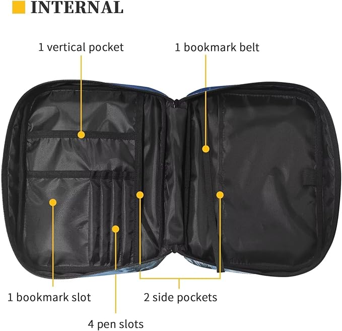 Suobstales Wolf Mountain Forst Moon Print Bible Covers for Women Men Lightweight Bible Bag Bible Accessories with Handle and Zippered Pocket Bible Tote Bag for Kids