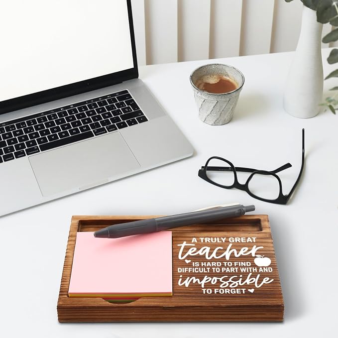 Teacher Sticky Note Holder, Thank You Teacher Appreciation Gifts from Student Self-Stick Note Pad Holders GSH21
