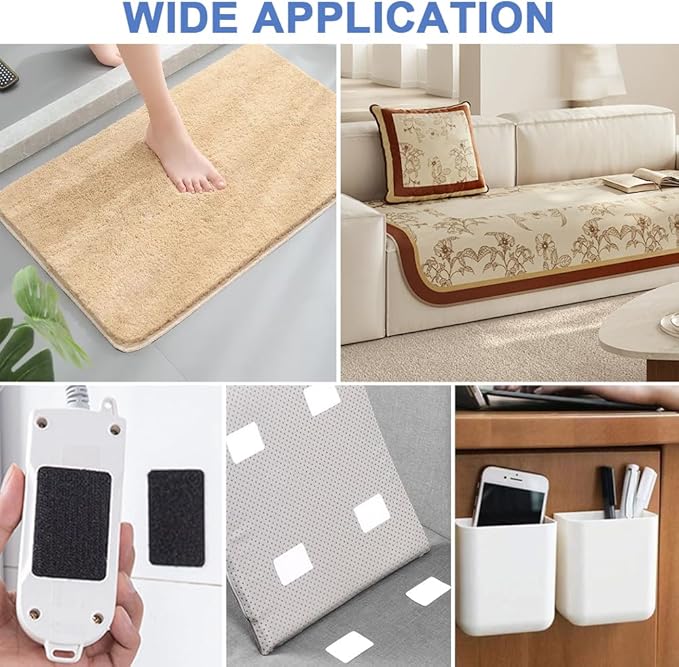 2024 Upgrade Hook and Loop Fastener Strips with Adhesive,Mounting Tape Heavy Duty Adhesion,Self Adhestive Hook and Loop Strips for Home and Office, Double Sided Adhesive Strips 20 Set 4×1inch White