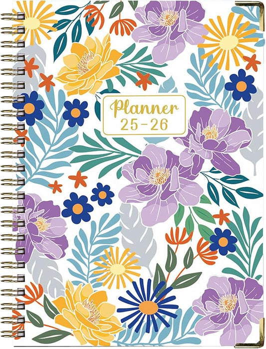2025-2026 Planner, 12-Month Daily Weekly Monthly Planner from JUL.2025 to JUN.2026, 8.5" X 6.2", Spiral Hardcover Notebook with Bookmarks, Elastic Closure, Inner Pocket for Office School Supplies