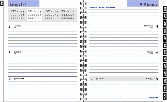 DayMinder Executive Weekly/Monthly Refill, 2019 6 7/8 x 8 3/4, for G545-14 and G545-00