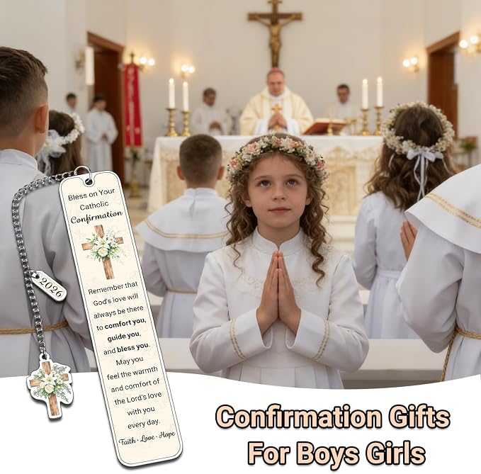 Confirmation Gifts for Teen Girls Boys - 2026 Confirmation Gifts for Teenage Boys Girls Christian Bookmark Gift for Kids Catholic Confirmations Gift Ideas Easter Basket Stuffers for Girl Boy 8-12