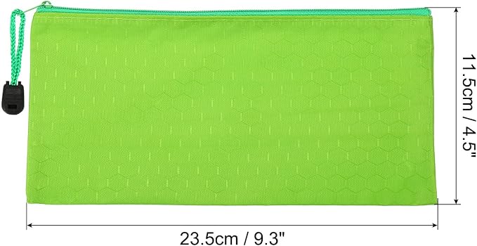 PATIKIL Waterproof Zipper File Bags, 3 Pack A6 Document Holders Pencil Pouch for Office, Green