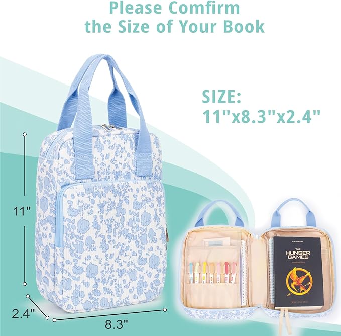 Bible Cover for Women, Bible Case,Carrying Bible Bag Scripture Case Church Bag Bible Protective with Font & Back Zippered Pocket