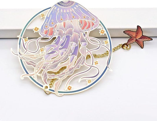 BLBMH Metal Cute Bookmarks for Women Book Lovers Friends Girls Readers Birthday Christmas Gifts Exquisite Graduation Gifts - Jellyfish