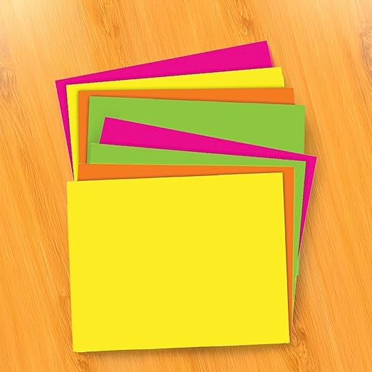 School Smart Poster Board Paper, Neon, Assorted Colors, 12 pt Thick, For Posters, Signs, Crafts, Displays, Classroom Projects, 11 x 14 Inches, 25 Pack