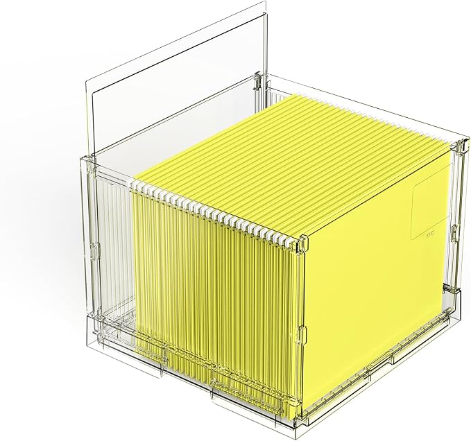 MUKAI Hanging File Organizer, File Box,Portable Storage Bins with Lids,Letter-size File Holder File Cabinet for Office/Home/Decor No Folders