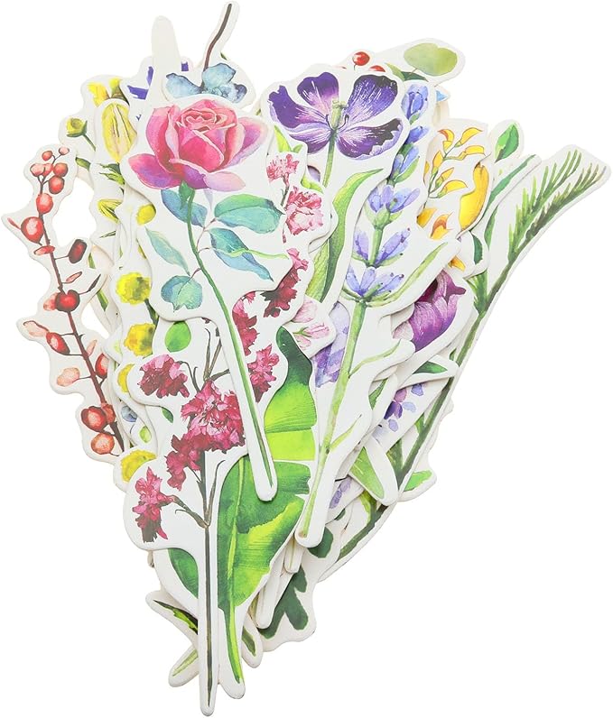 2 Boxes/60 PCS Colorful Flower Bookmark Flower-Shaped Bookmarks Paper Bookmarks for Book Lovers Men Women and Students 30 Styles