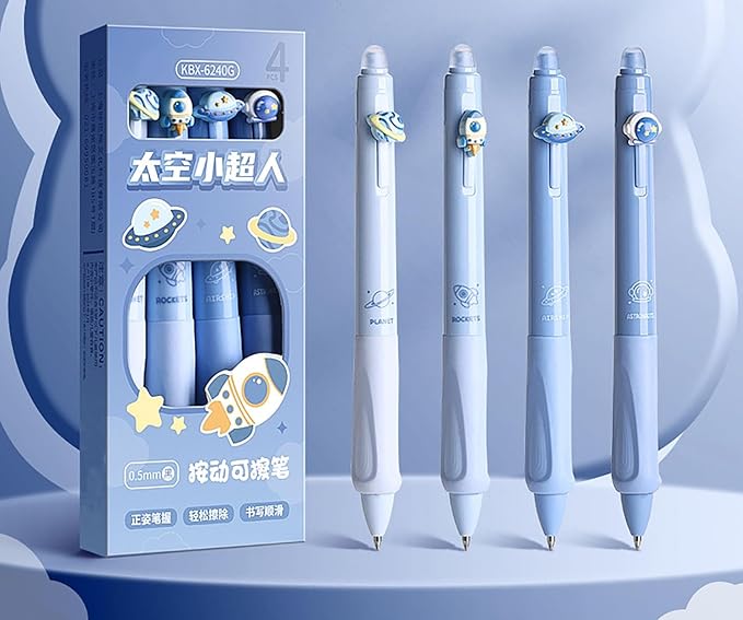 YYaaloa 8pcs Cute Retractable Erasable Gel Pens Fine Point 0.5mm Blue Black Inks Make Mistakes Disappear for Writing Planner and Crossword Puzzles (Blue)