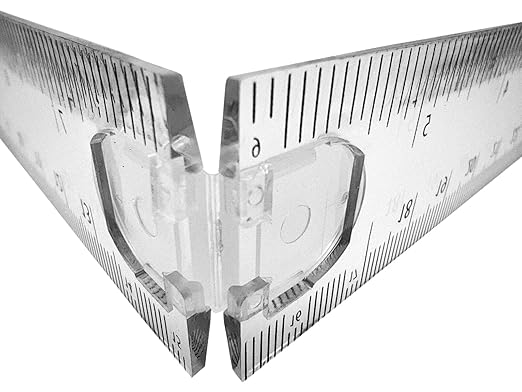 Innovative Design Folding Ruler Pack/1, unfolds to a Length of 30cm (12"), When Folded, it conveniently Reduces to a Compact Size of 15cm(6 "), Clear Ruler 12", Portable and Easy to Carry