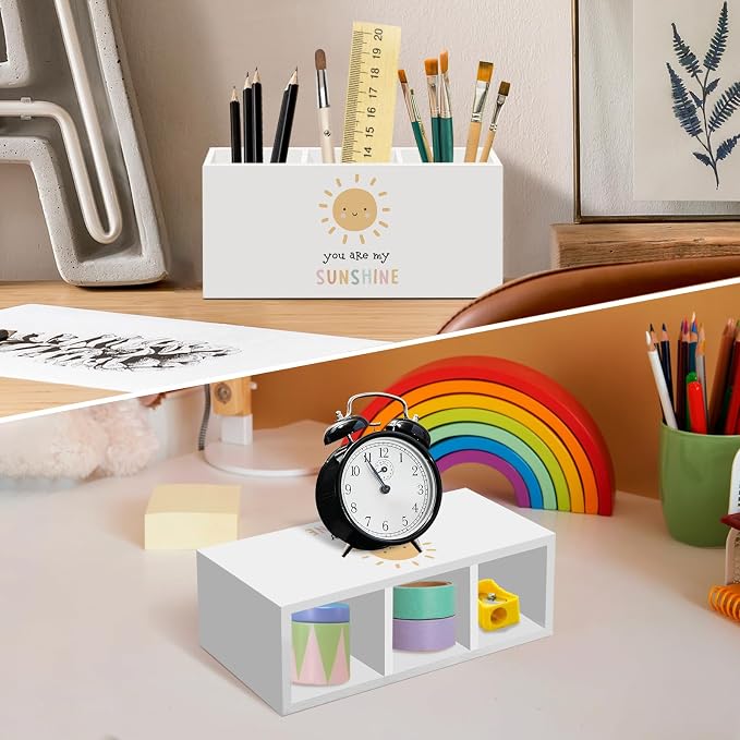 You Are My Sunshine Pen Pencil Holder for Desk, Inspirational Boho Sun Office Desk Accessories, Boho Sunshine Pen Holders Organizer for Kids Room Bedroom Playroom Nursery Classroom