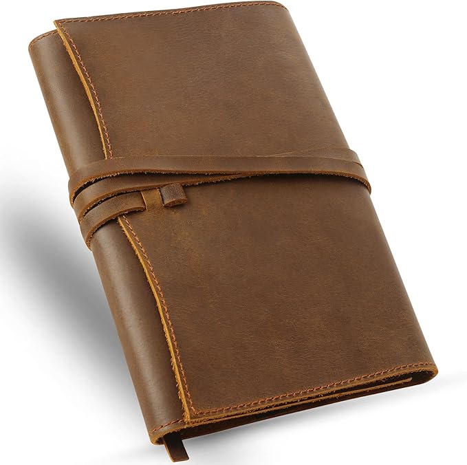 Jack&Chris Leather Bible Cover, Leather Book Cover for Men and Women, Bible Holder Strap Bible Cover Gifts, JC61-8M