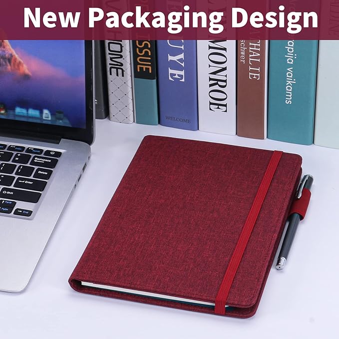 Executive Size Notebook Cover for Rocketbook A5 8.8"x6" Inch, Waterproof Portfolio Organizer with Pen Loop Holder & Card Slots, Protective Case for Journals - Business Travel & Office Use (Fuchsia)