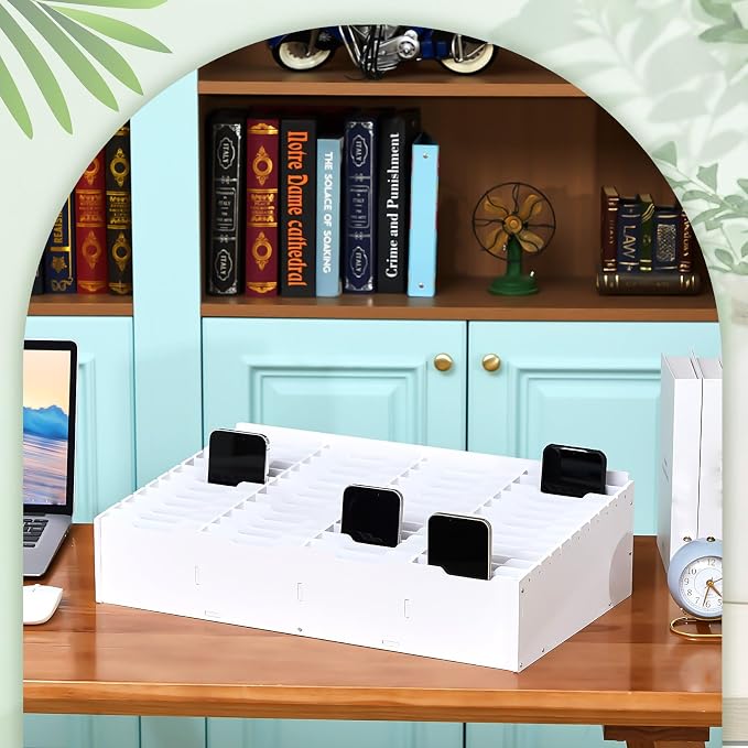 Ctosree 2 Pcs Classroom Cell Phone Holder, Cellphone Decor Storage Box for Students Management Calculator Phone Organizer Box for School Office Shelf(20.47 x 12.22 x 4.45 Inch)