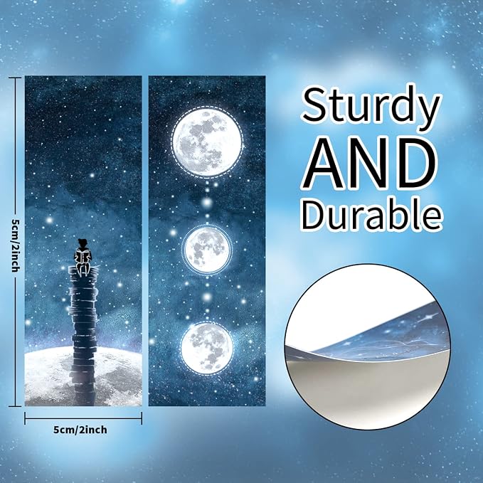 12 PCS Cool Space Starry Night Bookmark, Bookmarks for Book Lovers, Bulk Bookmarks for Men, Unique Book Mark for Boys, Girls, Students, Classroom Gifts, School Prize, Reading Present
