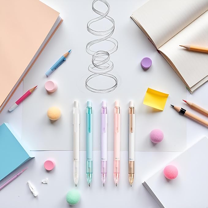 Jinshining Mechanical Pencil 1Pc 0.7mm Random Color Automatic Pencil Propelling Pencil Cute Pencils Eraser Top Writing Stationery Office Supplies,Pencils,Mechanical Pencils