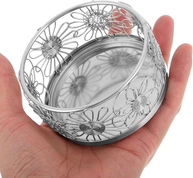 ABOOFAN Mini Metal Bucket Paper Clip Holder Round Desk Organizer for Office School Home Storage Compact 3.26X3.26X1.65In Smooth Finish