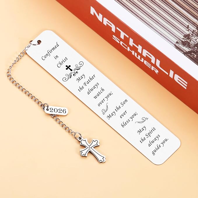 2026 Confirmation Gifts for Teenage Girls Boys Catholic Confirmation Bookmark Gifts First Communion Gifts for Girls Boys Christian Religious Baptism Gifts for Godson Daughter Christmas Birthday Gifts