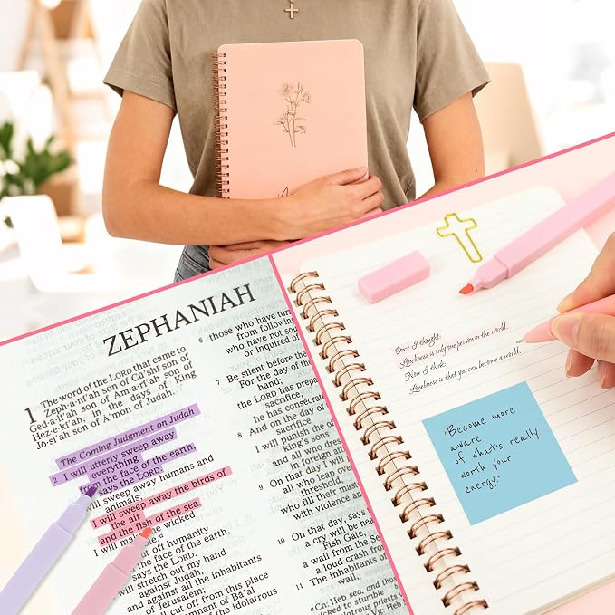 Bow Bible Cover Case for Women Journaling Kit Quilted Large Bible Book Sleeve