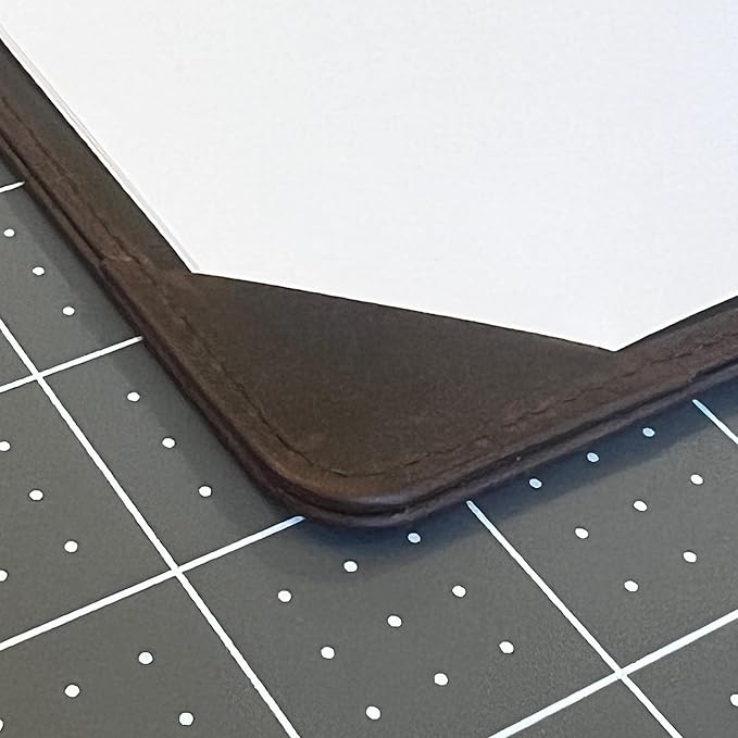 XXL Leather Jotter, 5x8 Inch Card Holder, Full Grain Leather Padfolio and Notepad, Handcrafted Brown Full Aniline Calfskin