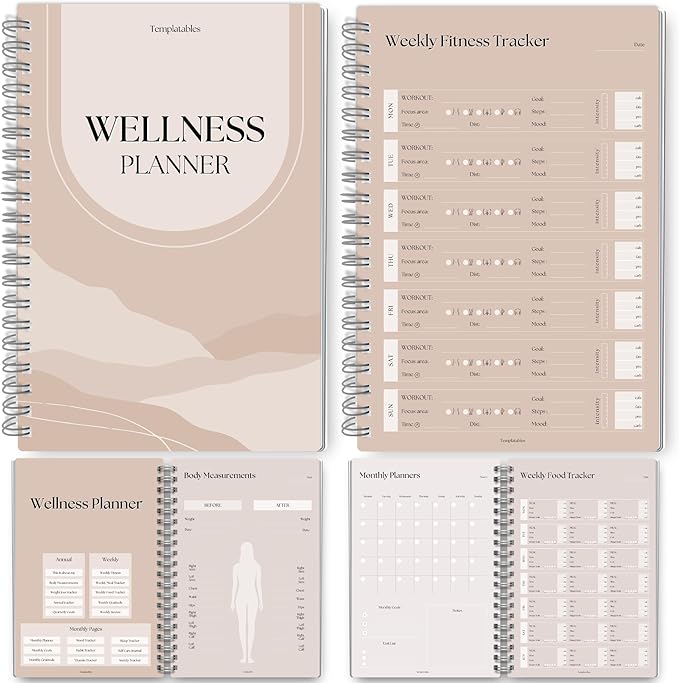 Wellness Journal - 90 Day Health, Fitness, Gratitude, Mindfullness, Wellbeing, Habit, Goals, Diet & Food Tracker - A5 (Lux)