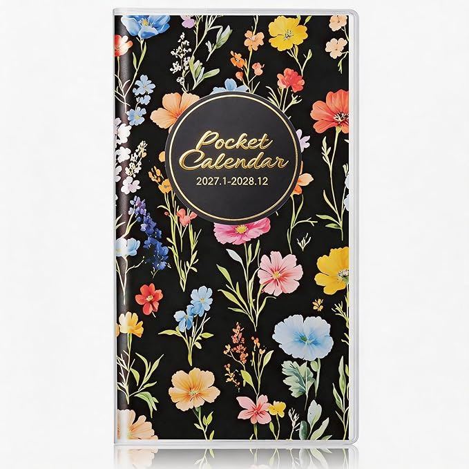 Pocket Calendar 2027-2028 for Purse, Small Pocket Planner 2027-2028 for Purse 3.5×6.5In, 24 Month Organizer from Jan 2027- Dec 2028 Mini Planner with Pvc Cover for Organizing & Planning