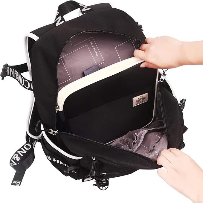 JAKAGO A4 Travel Portfolio Multifunctional Document Organizer Zippered Case for Office Supplies (Black)