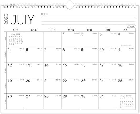 Calendar 2026-2027 - 18 Months Wall Calendar 2026-2027, July 2026 - December 2027, 14.8'' x 11.5'', Large Blocks with Julian Dates, Premium Paper