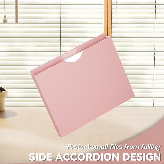 Plastic 1 Inch File Jackets Letter Size, Expanding File Folde for Documents,Upgrade Color,12 Pack Manilla Pocket Folders,Heavy Duty Expansion Pocket Files with Straight Cut Tabs,Morandi Color
