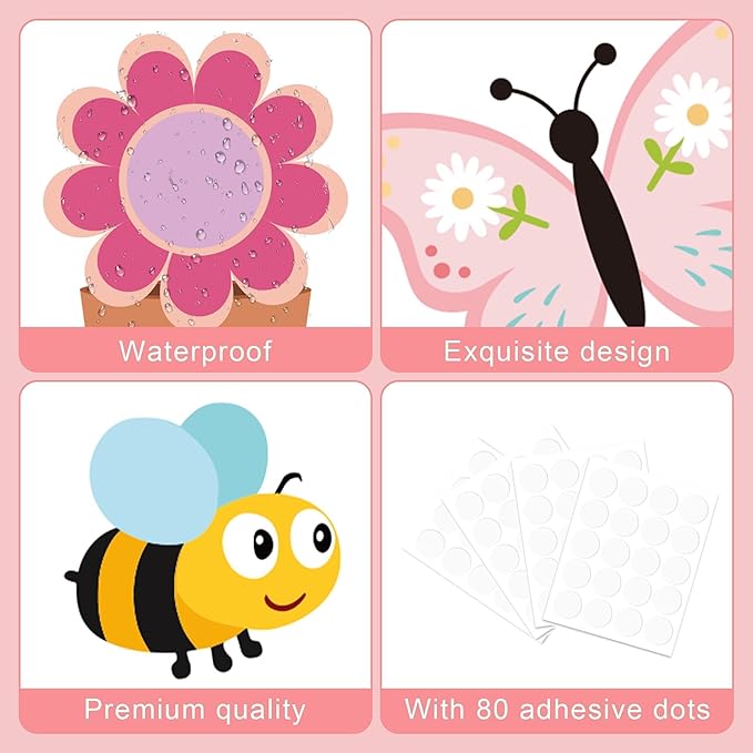 Spring Floral Bulletin Board Set Lets Grow Bulletin Board Spring Inspirational Flower Classroom Decor Spring Flower DIY Paper Cutout Positive Floral Decor for Office Door Wall Home Teacher