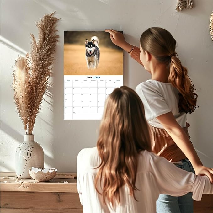 2025 2026 Alaskan Malamute Calendar - Dog Breed Monthly Wall Calendar - 12" x 18" Open - Thick No-Bleed Paper - Giftable - Academic Teacher's Planner Calendar Organizing & Planning - Made in USA