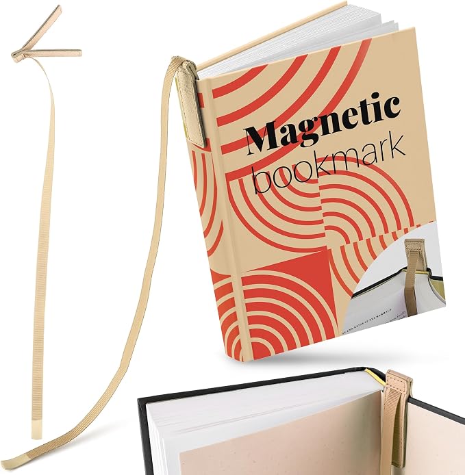 Superior Essentials Magnetic Bookmark-Genuine Leather, Single Long Ribbon Bible Bookmark for Book Lovers-Amplify Your Love for Books with Our Elegant Ribbon Page Marker (Tan, 3PC)