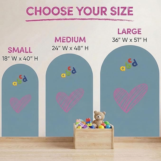 Arch Magnetic Wall Decal - 40" x 18" Matte Finish Chalkboard Sticker for Wall - Magnetic Board for Playroom, Home Classroom(Celadon)