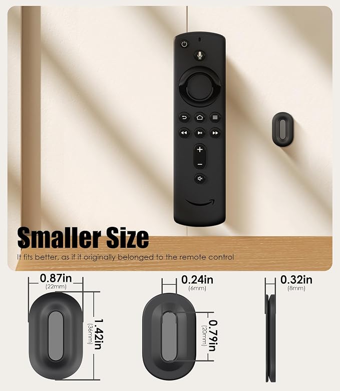 Magnetic Remote Control Holder Wall Mount, 2025 Upgraded Smaller & Stronger Magnetic Silicone Remote Control Organizer TV Remote Charger Holder Caddy Back of TV (Black-4 Pack)