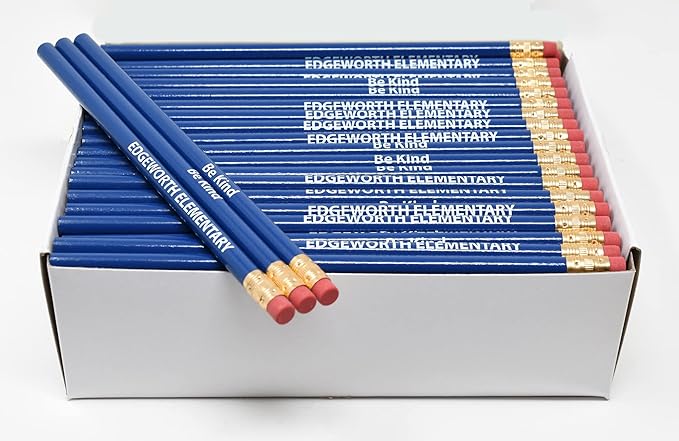 Pencil Guy Promotional Personalized Imprinted Blue Round Pencils.-1000 per box-19 color(s) to choose from!