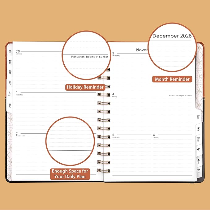 Planner 2026-2027 - Weekly Monthly Planner from July 2026 to June 2027, Calendar Planner with Inner Pocket, 6.1'' x 8.3''