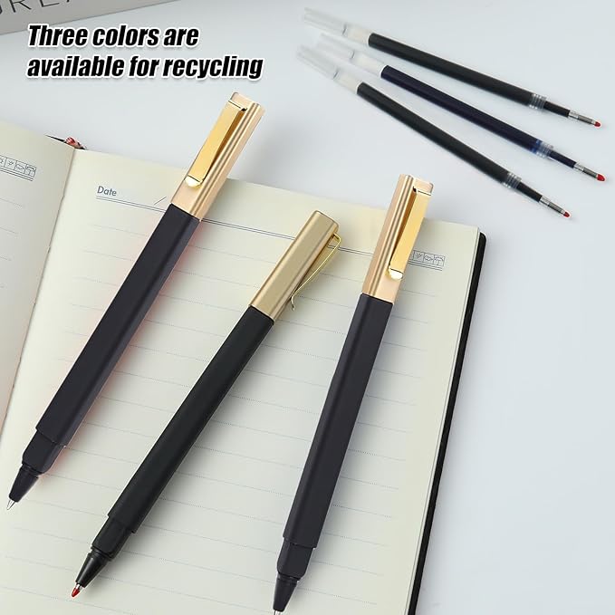 36 Pack Gel Pens Black 0.5mm Medium Point Black Gel Ink Pens with Cap Quick Drying Ballpoint Pen Smooth Writing Fine Point Pen for Journaling School Office Supplies