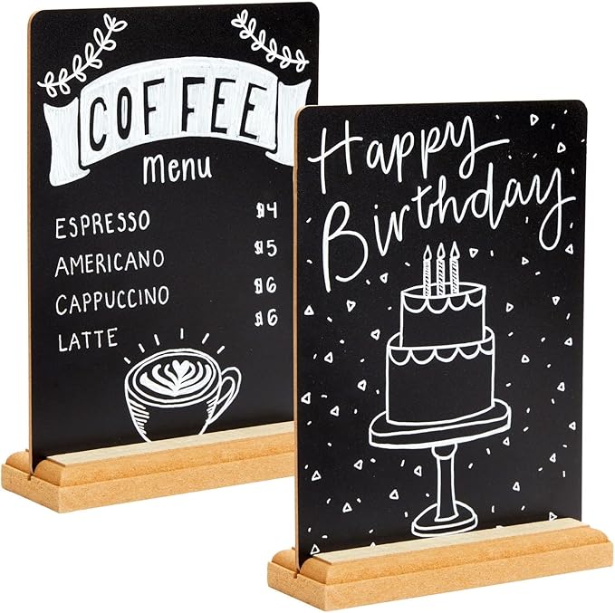 12 Pack Mini Chalkboard Signs with Stand for Table Decorations, Restaurant Food Display, Message Boards, Small Business, Wedding, Banquet, Coffee Shop (6 x 8 Inches)